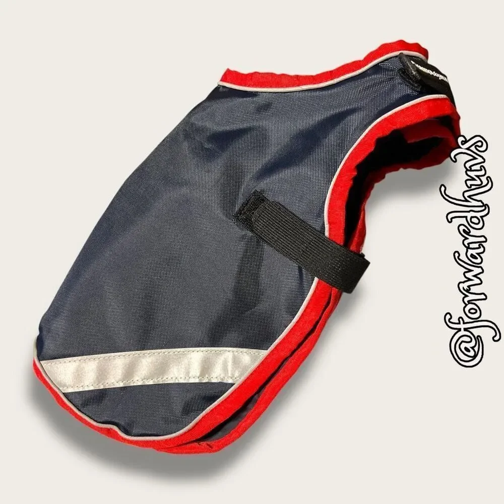 Horseware Rambo Waterproof Dog Coat, 10” Navy and Red